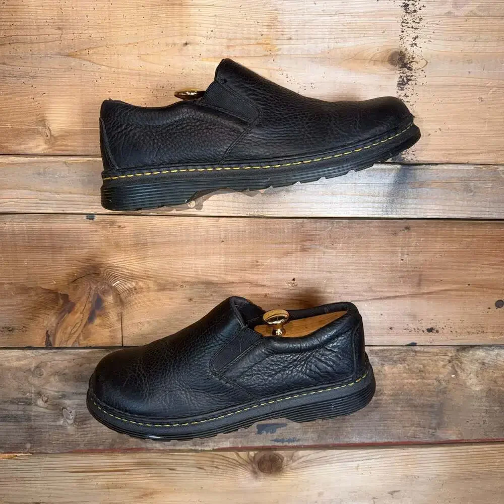 Dr. Martens Boyle Grizzly Black Leather Slip On Shoes Men's US 11 / EU 45